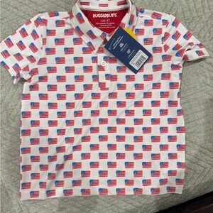 RuggedButts Boys Patriotic Flag Print Polo